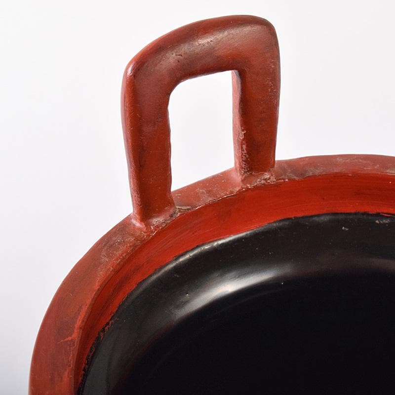 中国　剔紅　堆朱　神獣彫　香炉　唐木台付　D　R8251