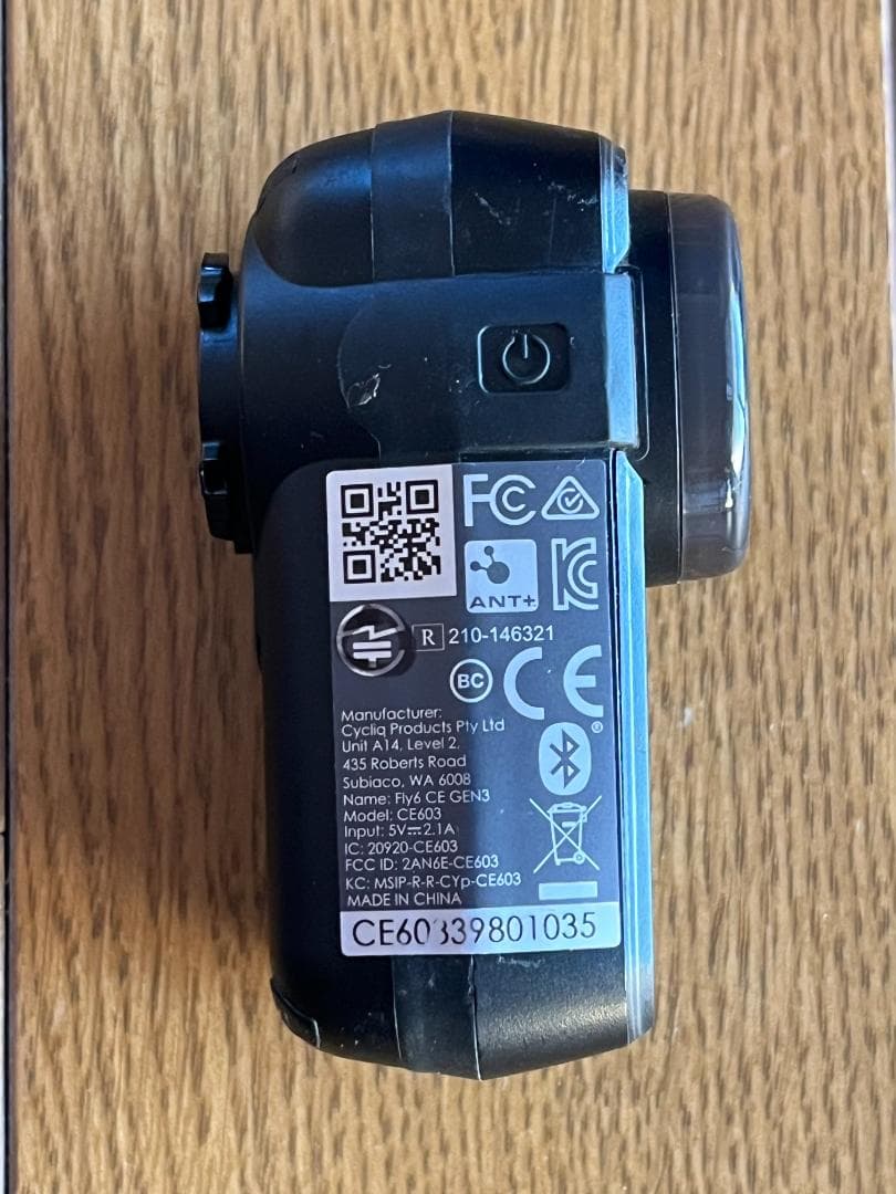 CYCLIQ FLY6 GEN3 サイクリングレコーダー サイクリック 小型軽量