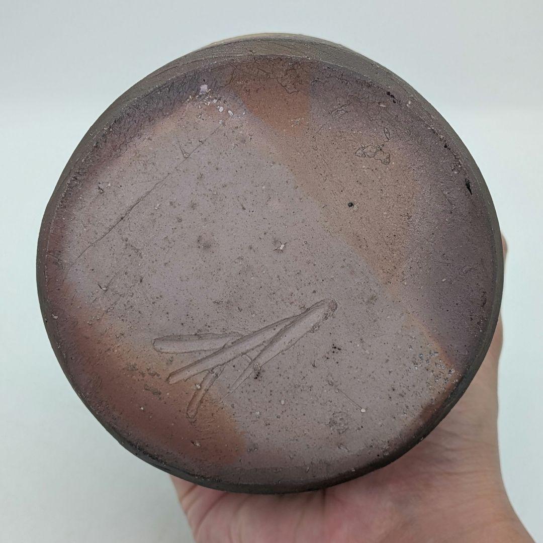 人間国宝 藤原雄 備前焼 桟切花生 用心箱 花入 花器 フラワーベース 花瓶