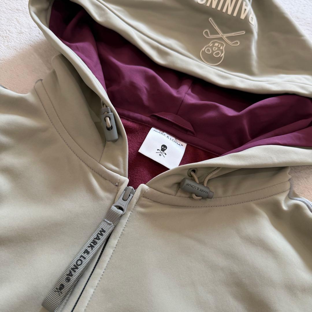 マークアンドロナ　ジップパーカー　スカル　ストレッチ　グリーン系　ゴルフウェア