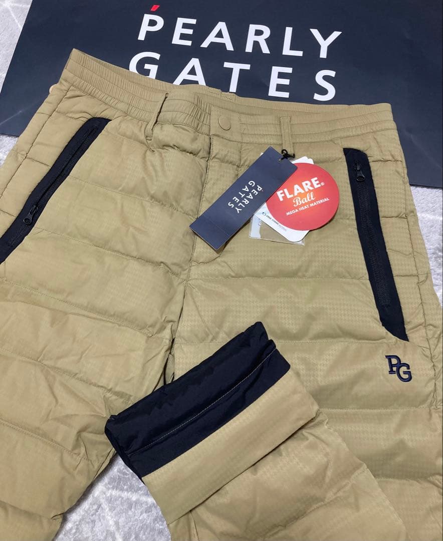 新品 パーリーゲイツ ナイロンタスラン 中綿キルティングパンツ(5)サイズL