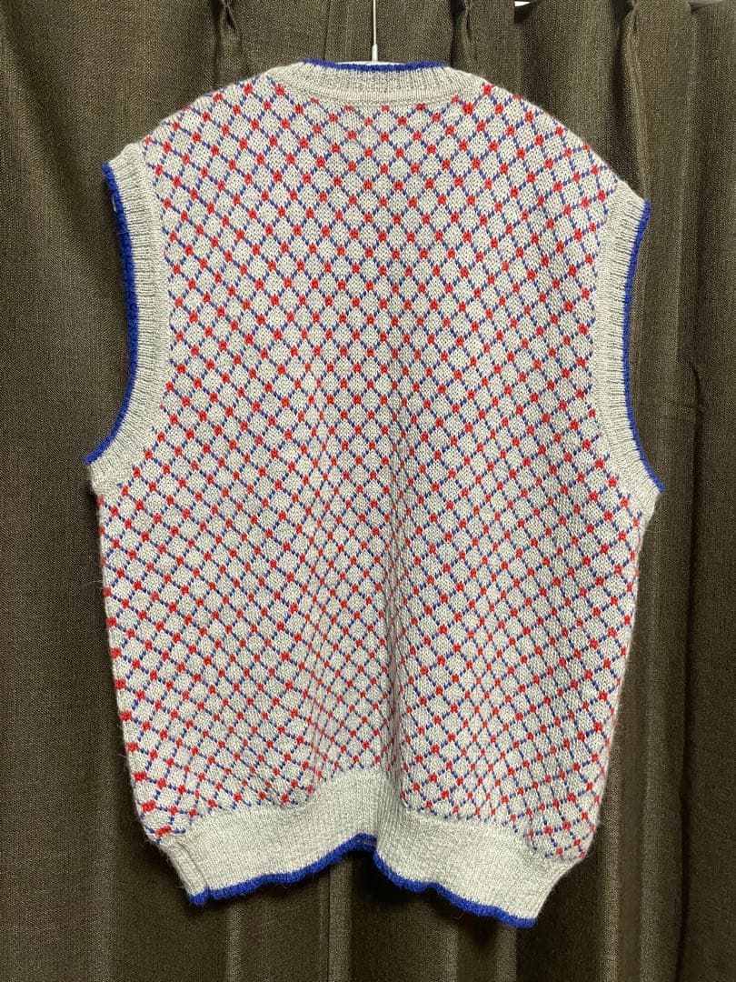 【値下げ可】 Alpaca ダイヤモンドパターン Vネックベスト