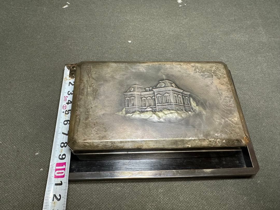 銀製三越 煙草具　煙草盆　内唐木　煙草入　小箱　喫煙具　小物入　アンティーク