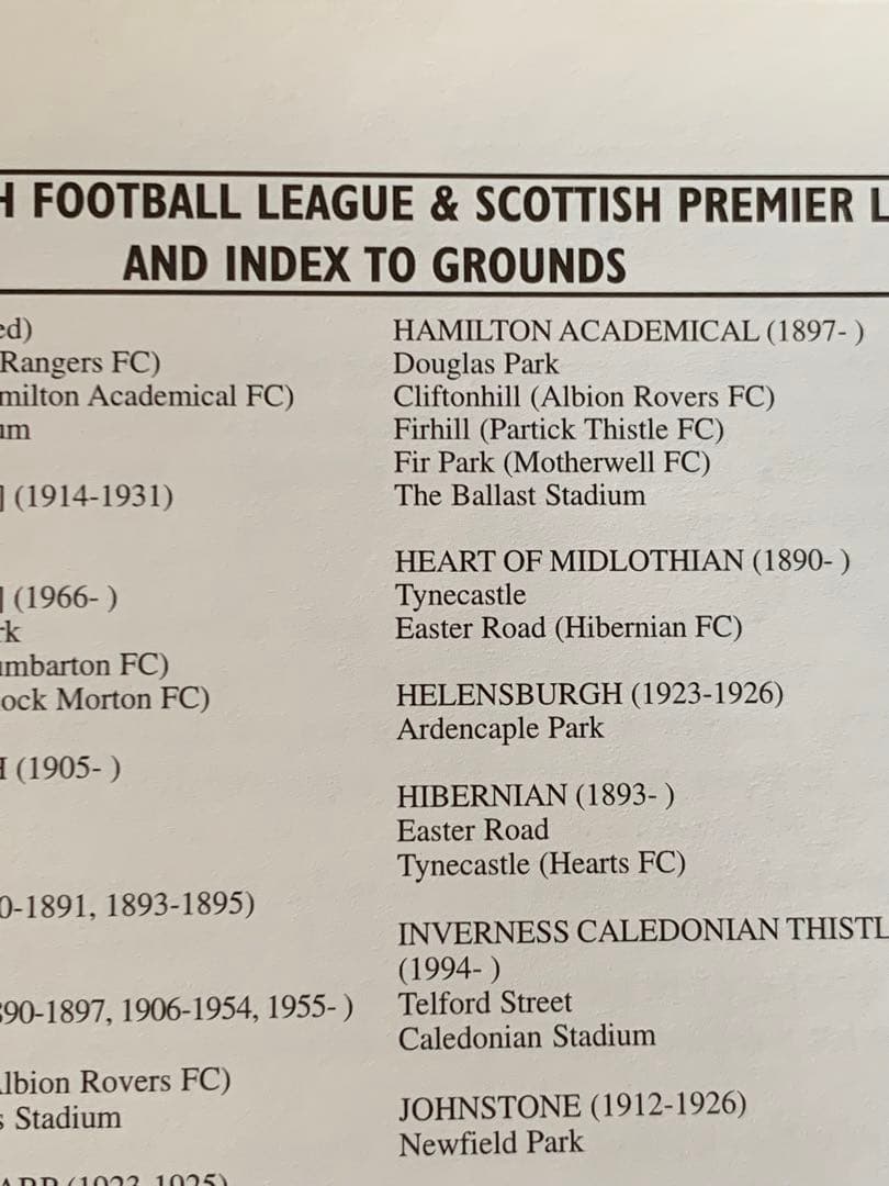 超希少本　イングランド&スコットランド314スタジアム 詳細辞典