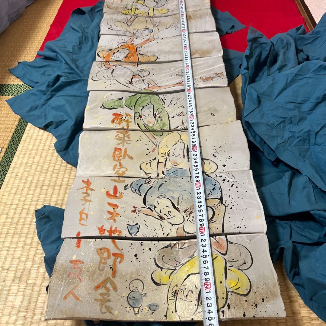 コレクション　未使用品　佐藤敏 お皿　九枚セット　本物保証品 供箱　共布