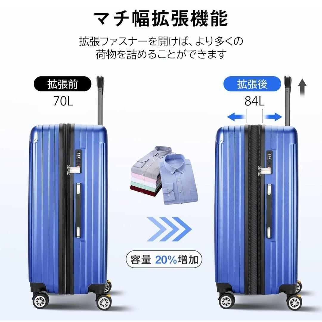 [VARNIC] スーツケース キャリーケース キャリーバッグ Mサイズ ブルー