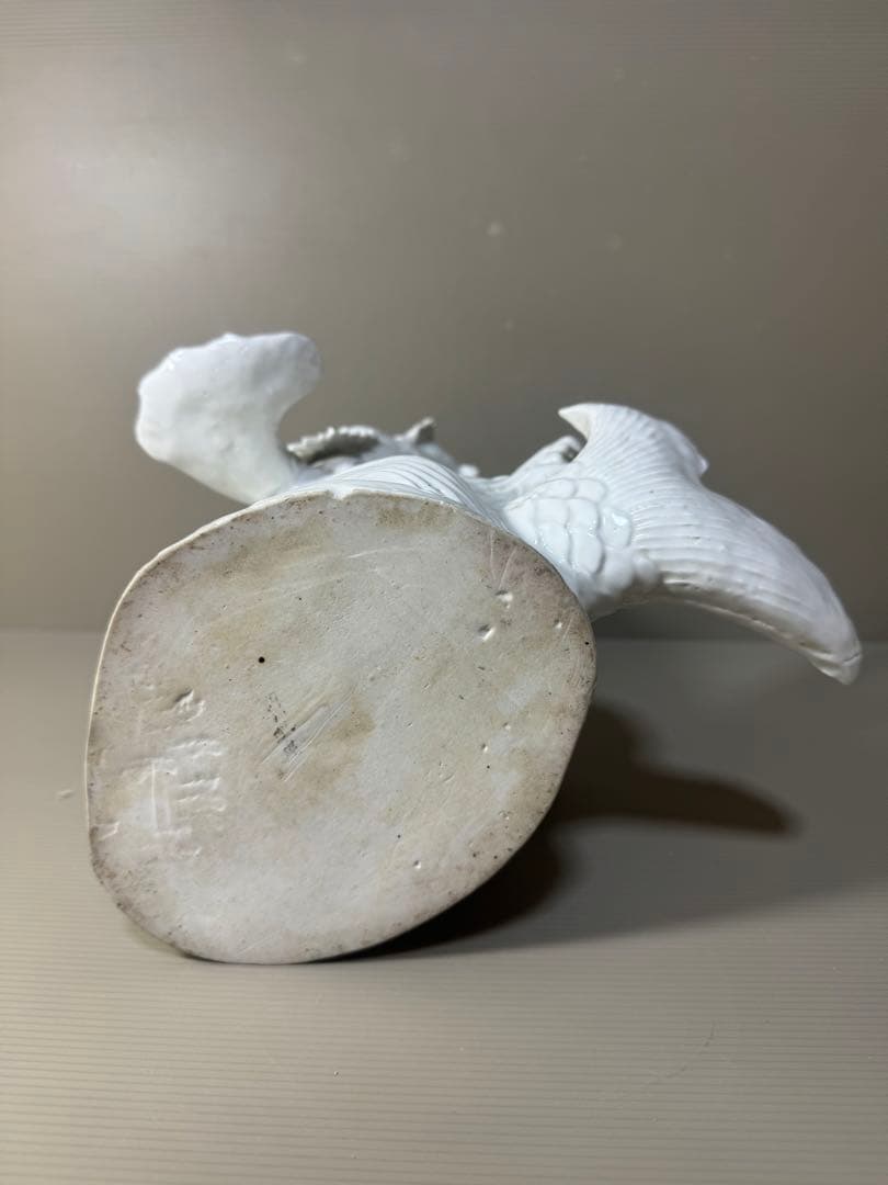 2330 激レア　龍首魚尾　平戸白磁龍置物　時代物