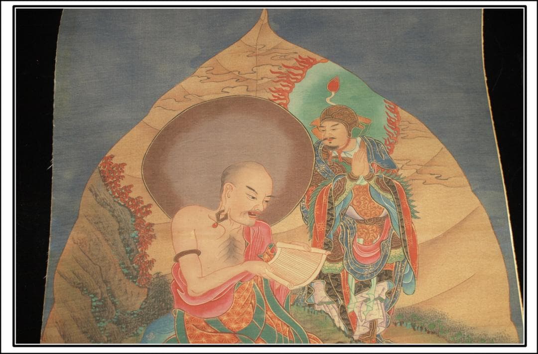 人物図 中国丁雲鵬　 明時代 肉筆保證 唐物唐本　掛け軸 BD820C11-4