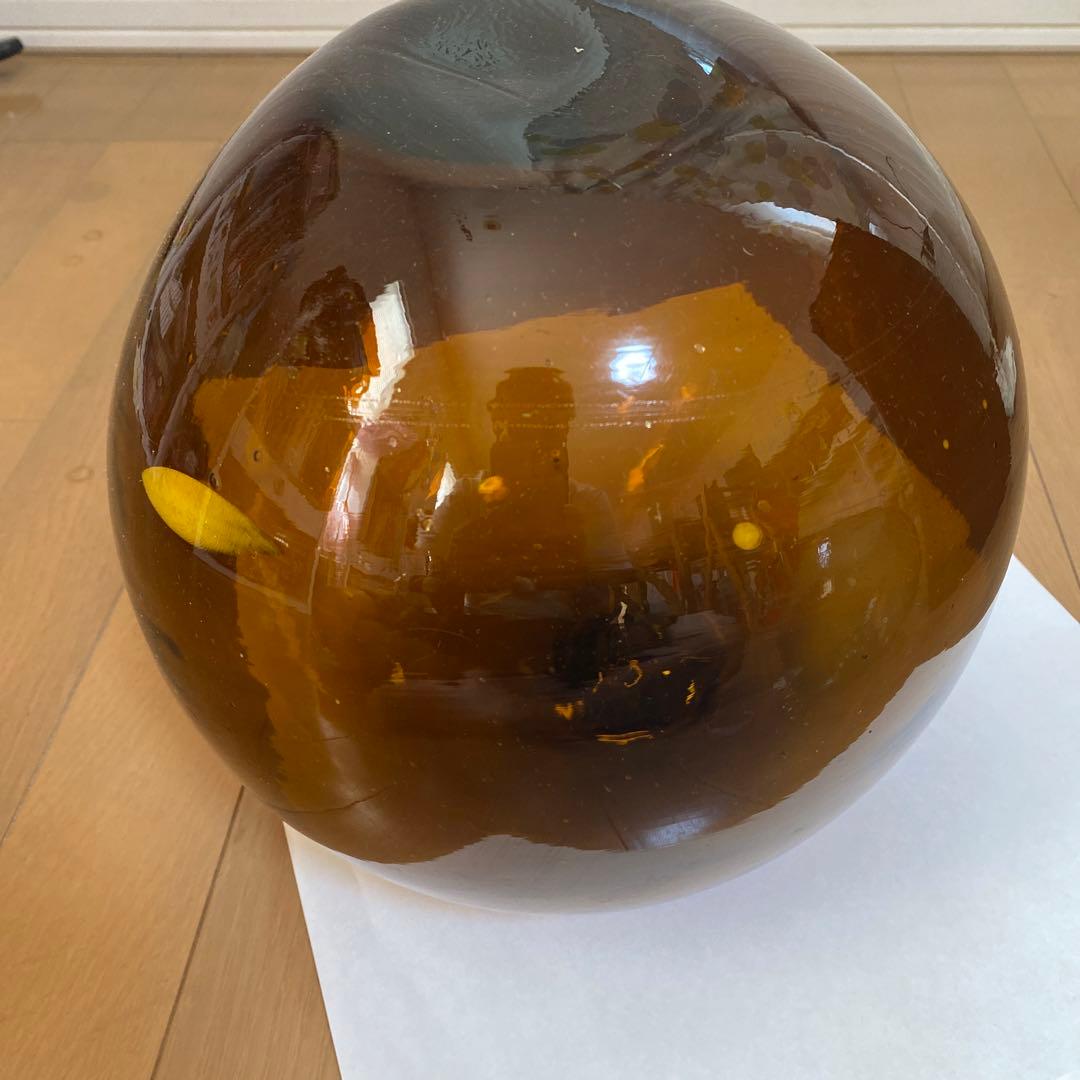 ガラス玉　浮き玉　茶色