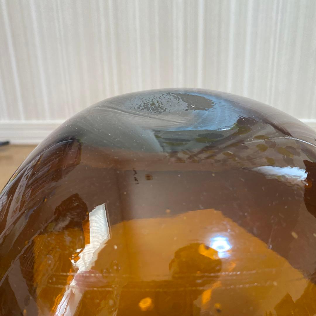 ガラス玉　浮き玉　茶色