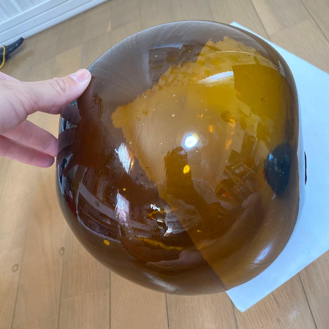 ガラス玉　浮き玉　茶色
