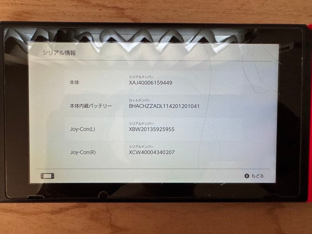 Nintendo Switch 本体/箱無し・付属品付き/未対策機