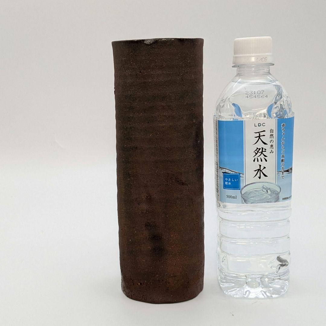 岡山県重要無形文化財 伊勢崎満 備前焼 緋襷四方花入 合箱 花瓶 花器 花生