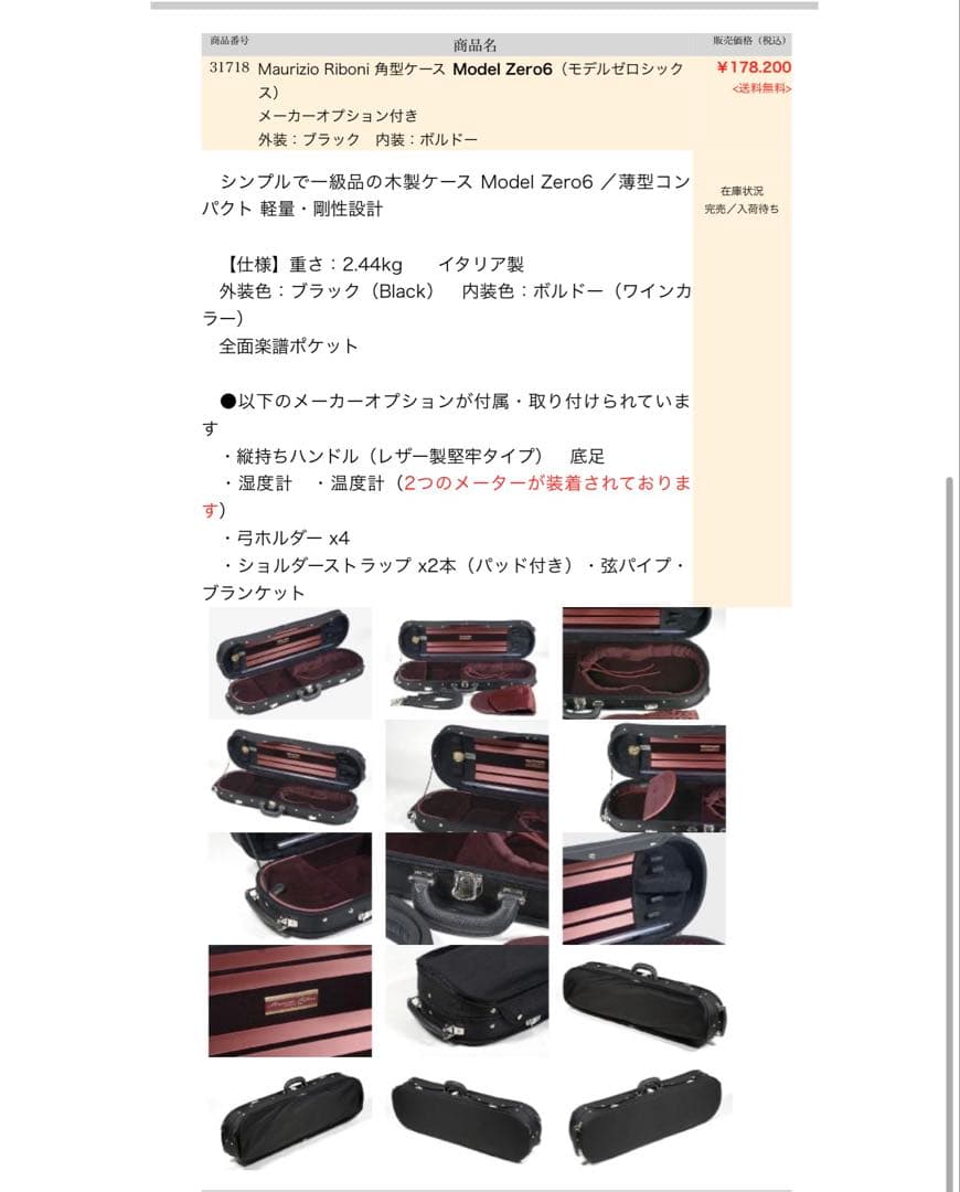 マウリッツィオ　リボーニ　高級バイオリン ケース