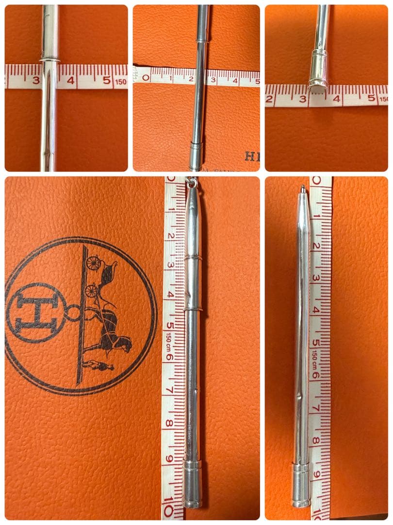HERMES エルメス　シルバー925 チェーン付きボールペン　傷多数有り