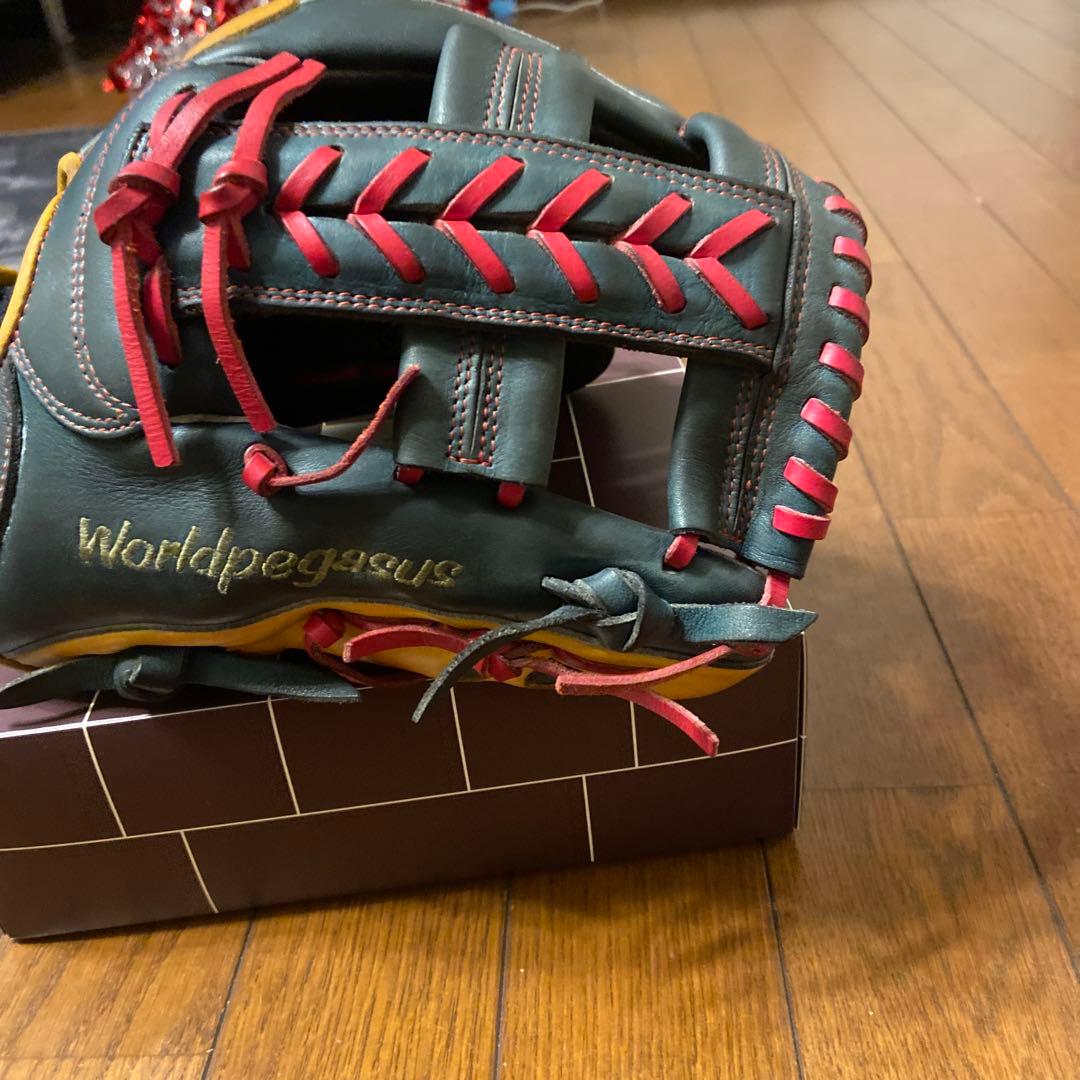 World Pegasus 軟式グローブ ダークグリーン/オレンジ