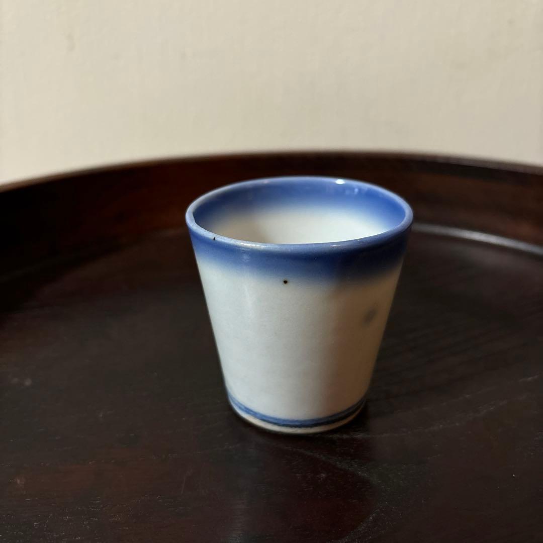 モダン輪線猪口　1点③ぐい呑み　筒盃　蕎麦猪口　伊万里　瀬戸　染付　検李朝　酒器