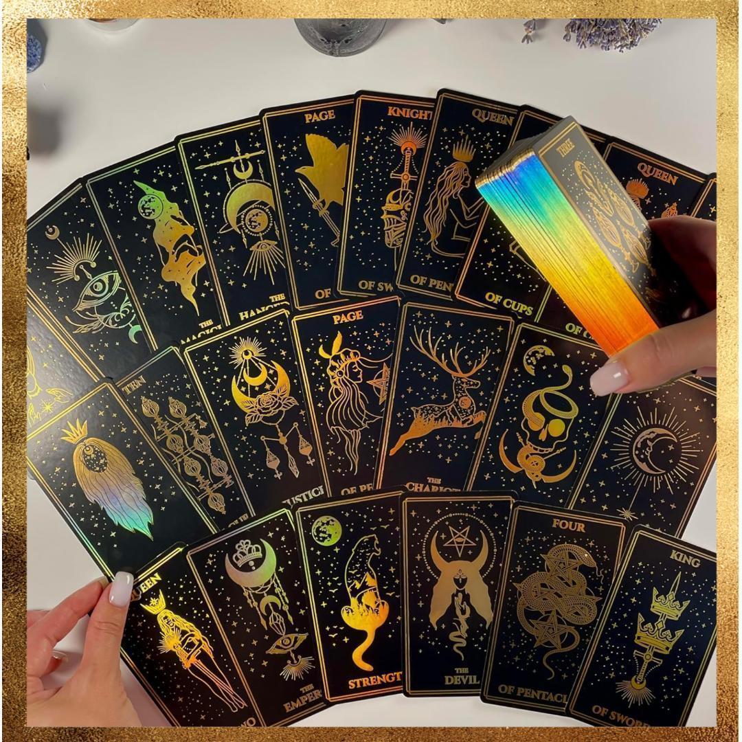 【正規品タロットカード】キラキラ輝くレインボーゴールド箔押し✨ミスティカルデッキ