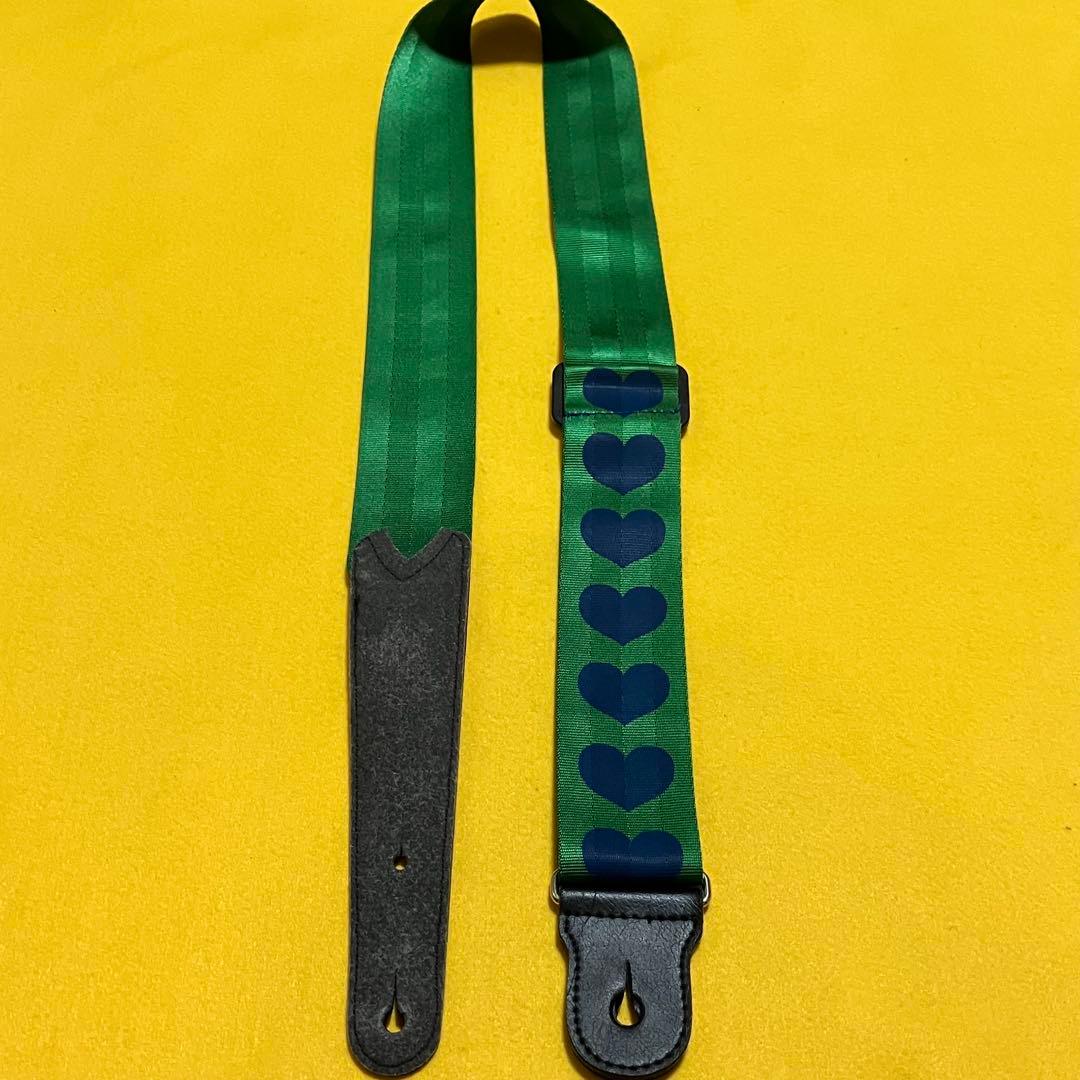 FERNANDES hide グリーンハート ギターストラップ イエローハート