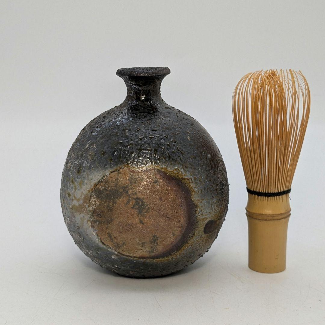 岩本政一 備前焼 窯変徳利 共箱共布栞 とっくり 酒器 食器 一輪挿し花入 花器