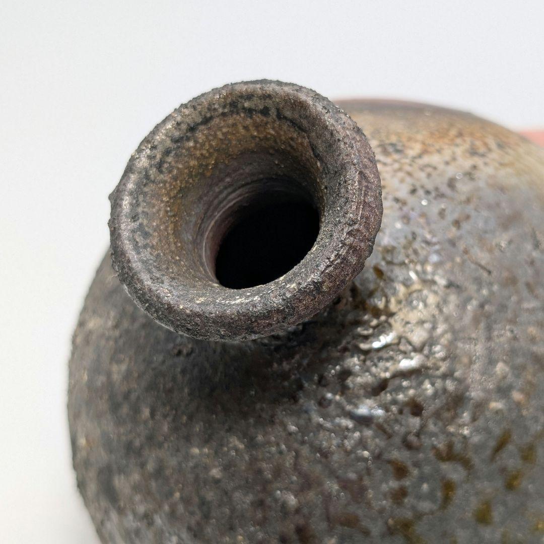 岩本政一 備前焼 窯変徳利 共箱共布栞 とっくり 酒器 食器 一輪挿し花入 花器