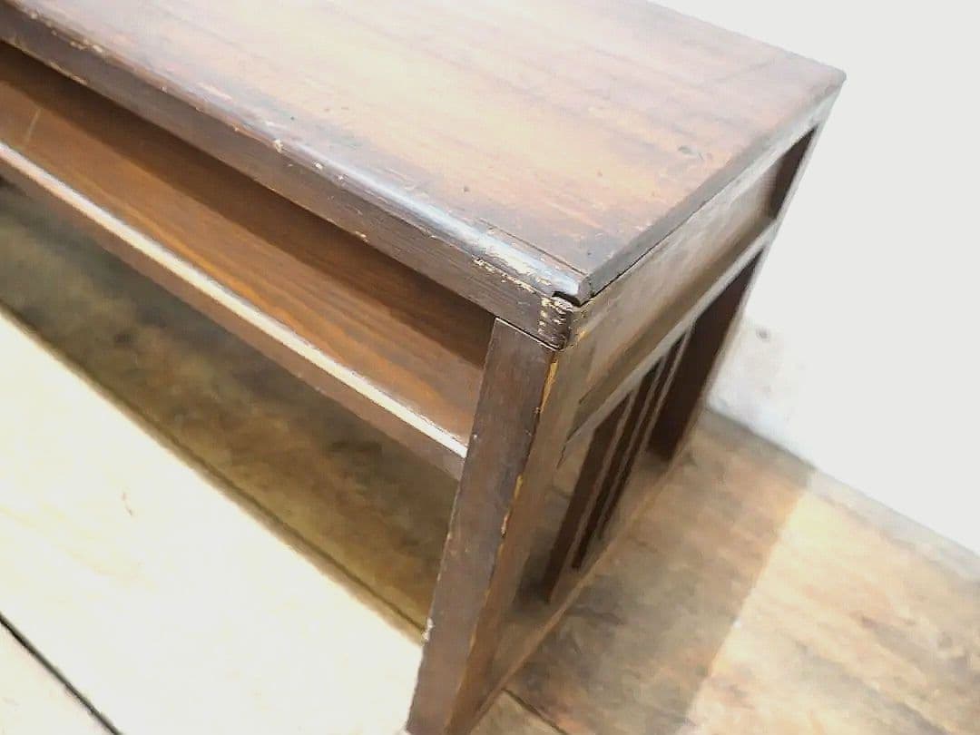 1408 レトロな杉の文机　ローテーブル　陳列台　展示台　古家具　アンティーク