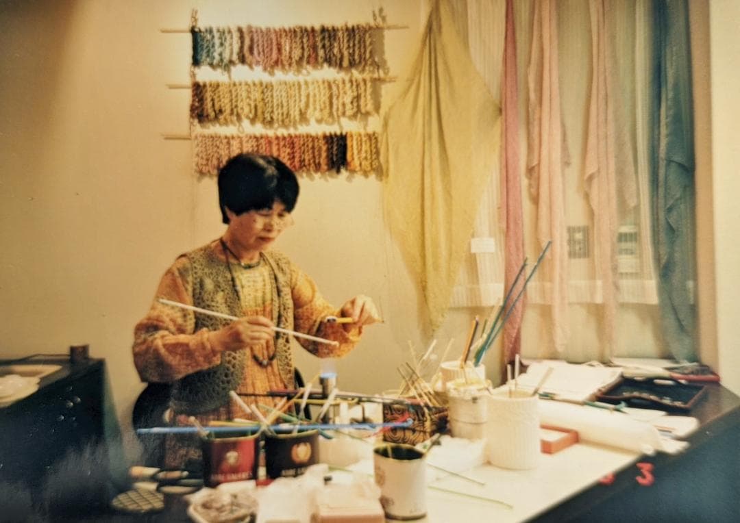 吉田正子トンボ玉（貳拾伍）　「江戸組み紐」ネックレス　ガラス玉に込めた日本画