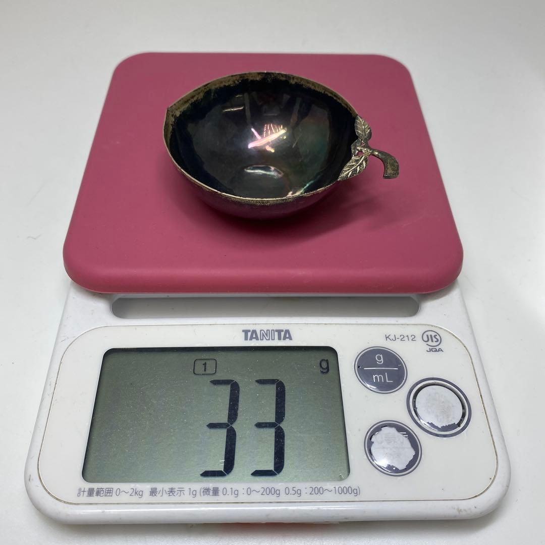 925刻印　銀製　桃型盃台　33g トヒト　東さ7-0811☆2F