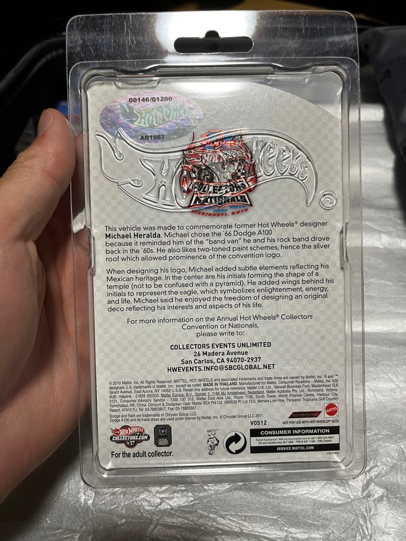 ミニカー Hotwheels '66 Dodge A100 11th convention