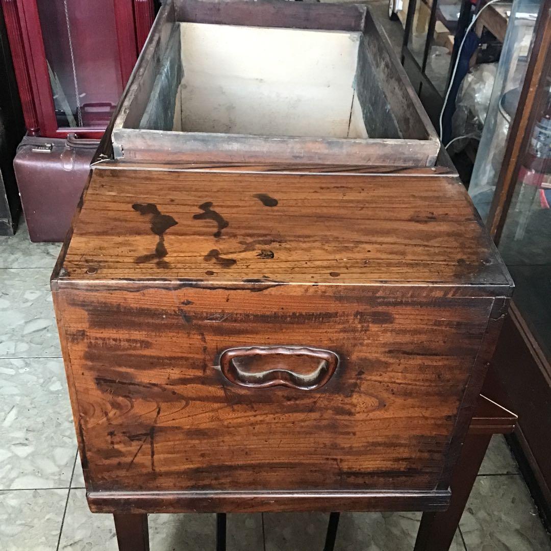 骨董　古民具　大型江戸火鉢　欅　クロガキ　検・鉄瓶