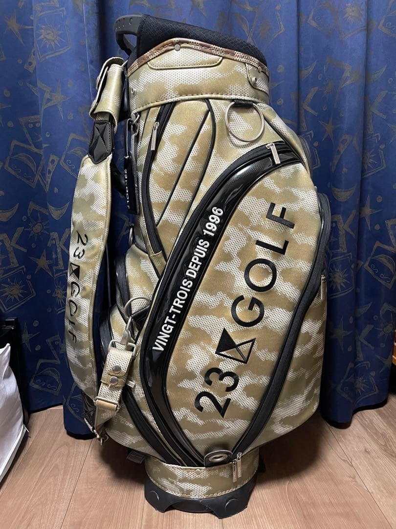 23区GOLF ゴールド迷彩柄 ゴルフバッグ※サブバッグあり