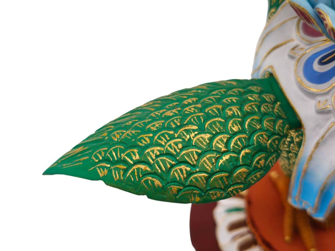 孔雀明王 極彩色 彩色仏像 2.0サイズ 約23.5cm