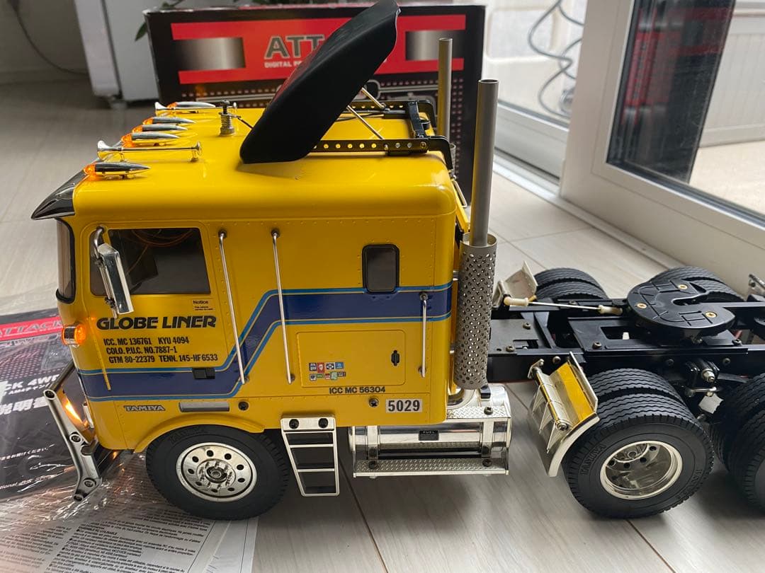 完成品3速ギアタミヤRC1/14 グローブライナーフラットヘッド6×4フルセット