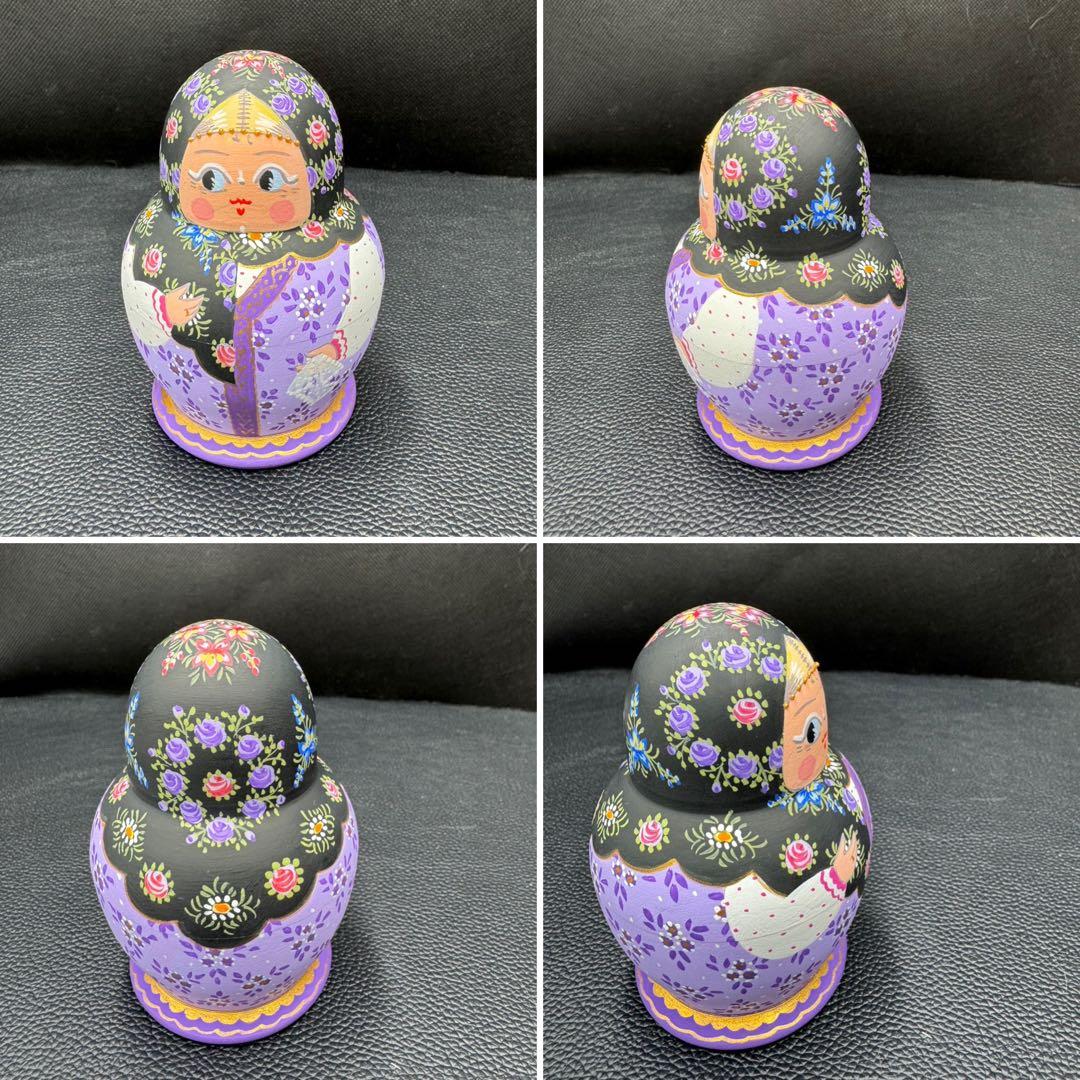 セール❗️ロシア　オリガ　ミッチィナ、マトリョーシカ。やや小さなタイプ。紫ボディ。