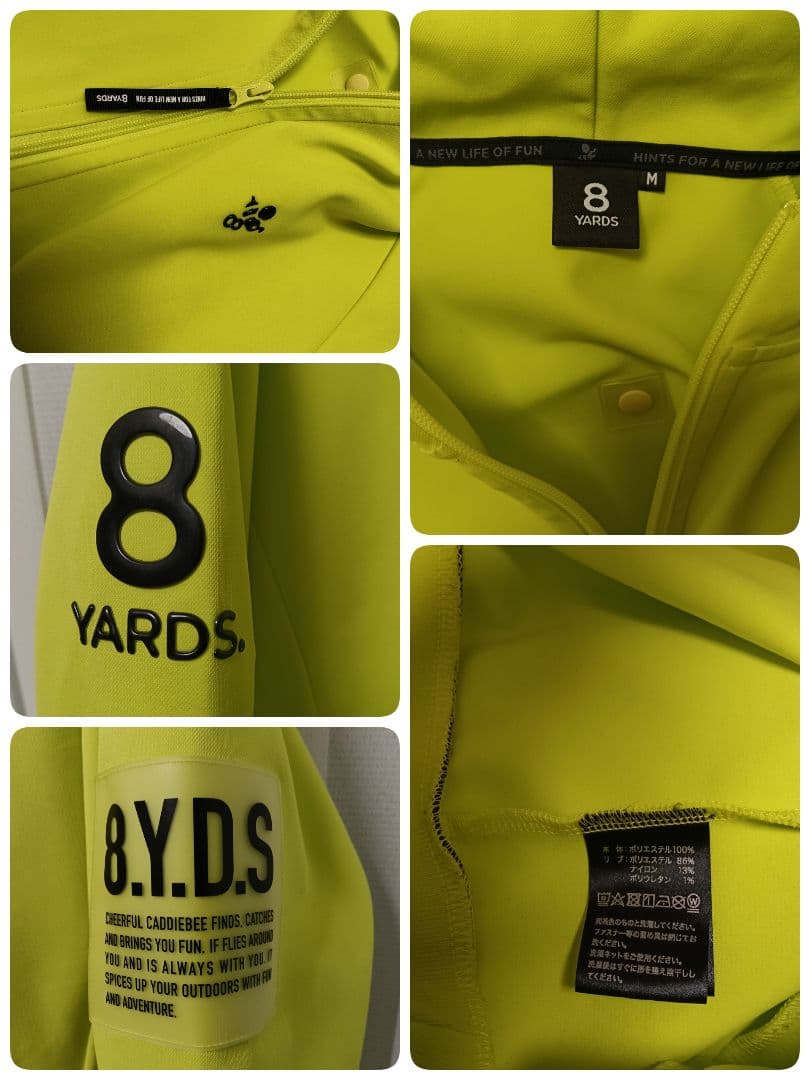 9 I.Y.D. 蛍光イエロー フルジップフーディ M