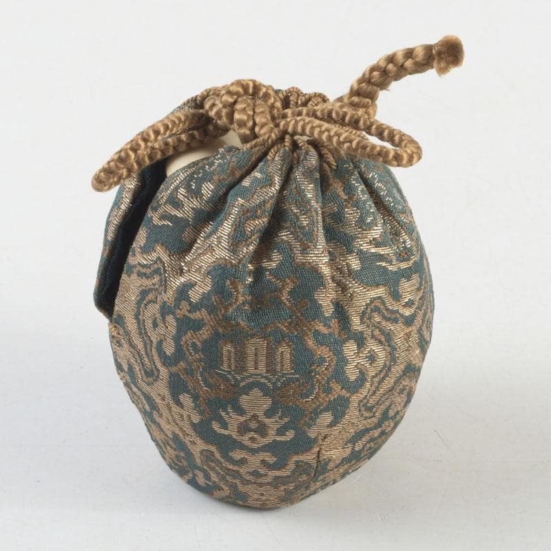 茶道具　瀬戸焼　茶入　銘「松かき」　仕覆付　松尾不染斎極め箱　V　9275