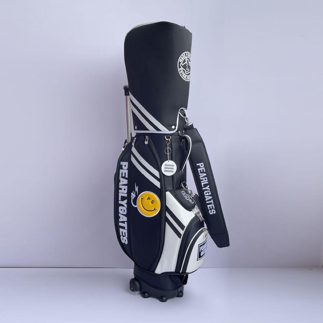 PEARLY GATES キャディバッグ スマイリーフェイス　合成革　キャスター