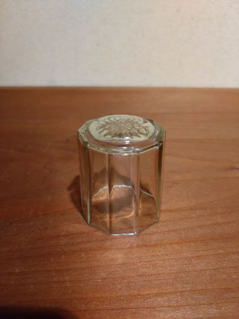 明治ガラス 型吹 10角 猪口