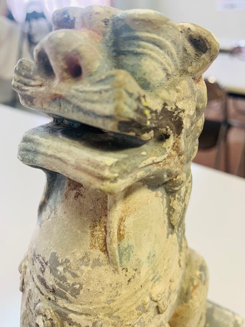 希少！中国唐時代中期黄釉獅子（時代保証）