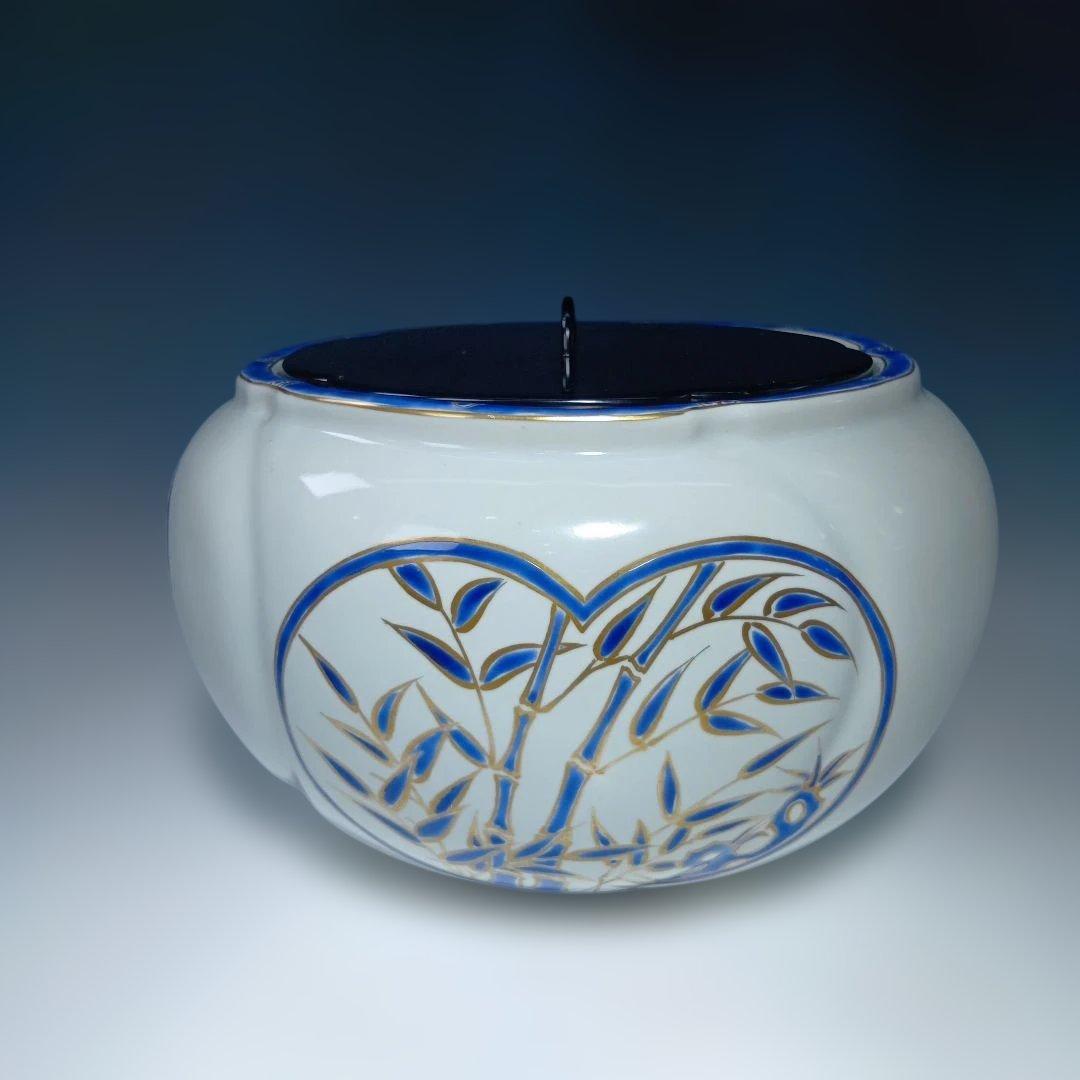 茶道具　金彩捻梅　水指　祥堂造　 共箱