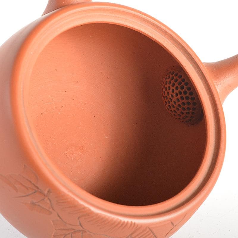 朱萬古焼　白雲陶園　朱泥　急須　湯冷　煎茶碗五客　煎茶器揃　共箱　6203C