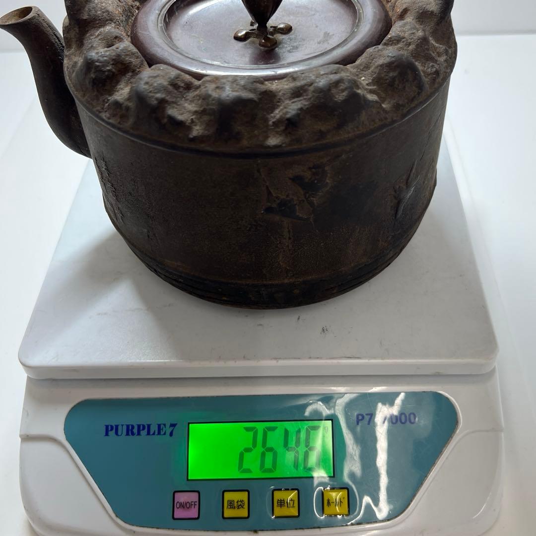 大国寿朗 花鳥文鉄瓶 名人作 東キ7-0901☆2F トニサト