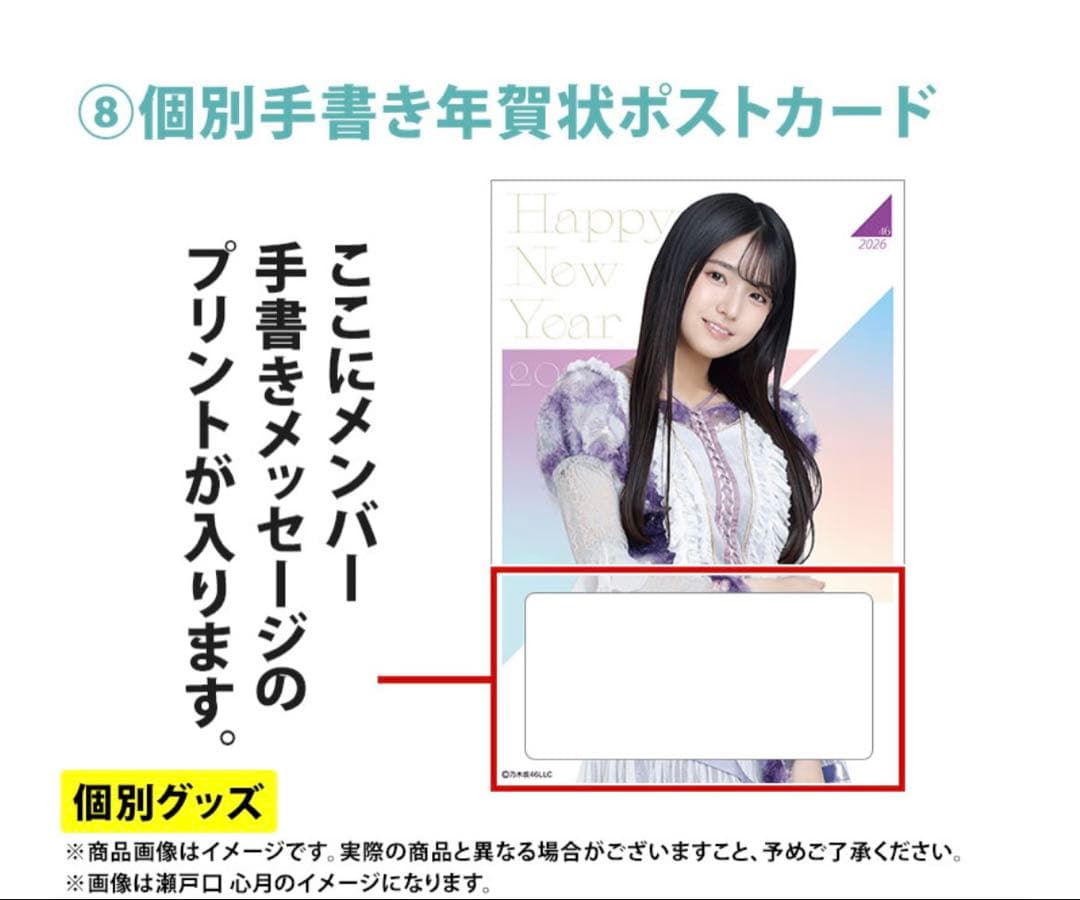 乃木坂46 2026年福袋A B C 19点　田村真佑