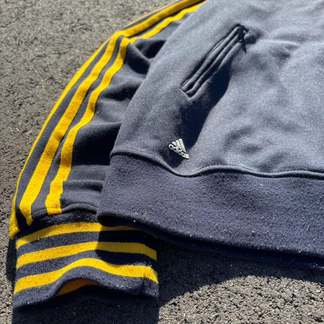 00s adidas トラックジャケット 紺×黄 ナンバリング 3 ハイネック