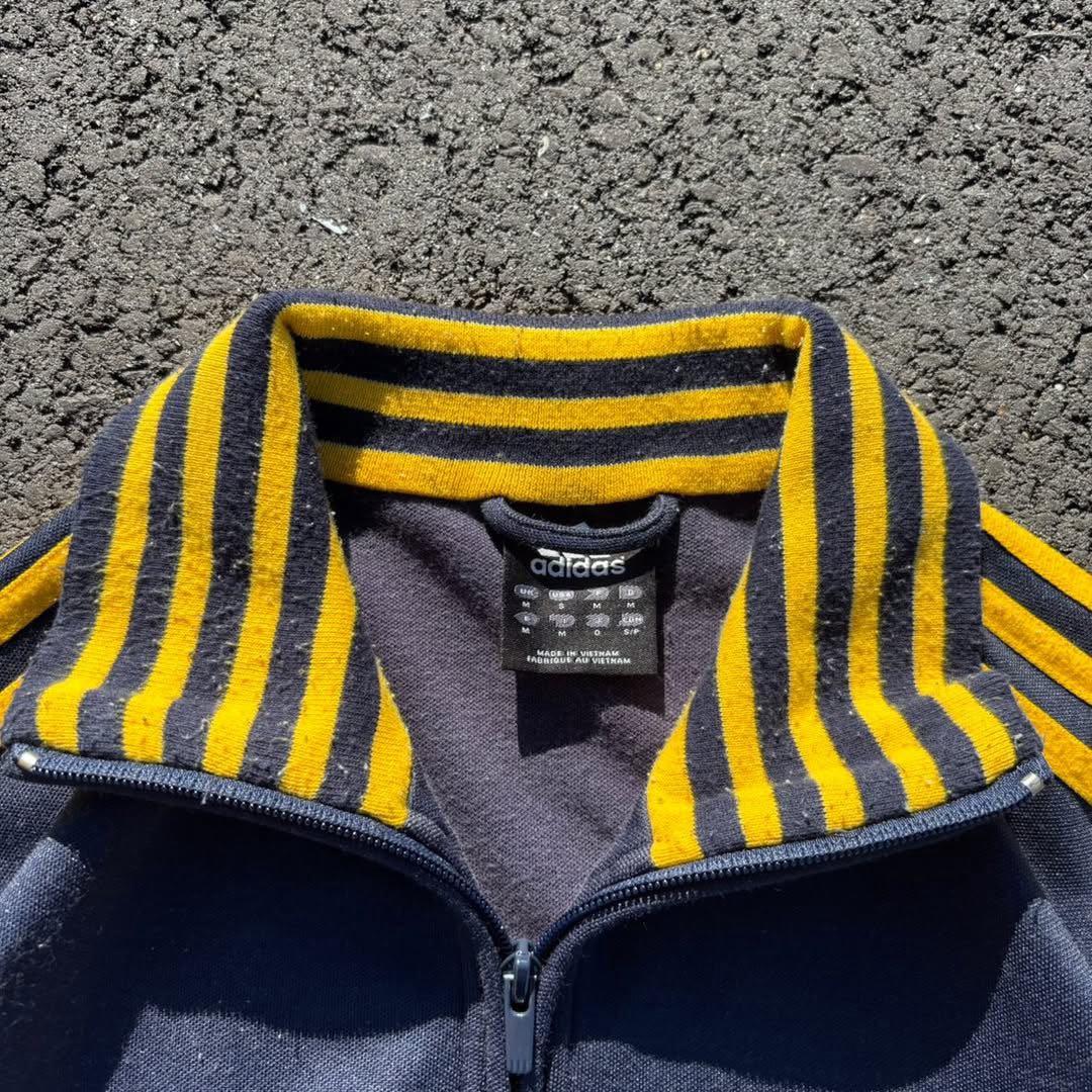 00s adidas トラックジャケット 紺×黄 ナンバリング 3 ハイネック