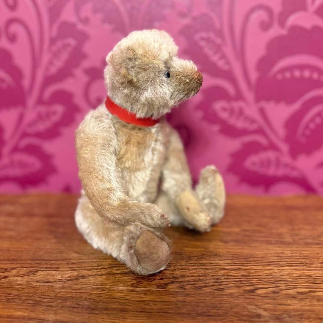 シュタイフ アンティークテディベア　ベージュ　22cm ボタン有 Steiff