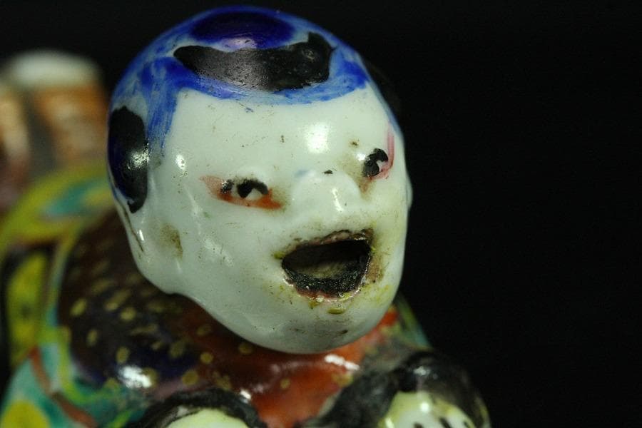 古平戸 唐子 舌出し 首振り 人形 希少 時代物(K-YC456)