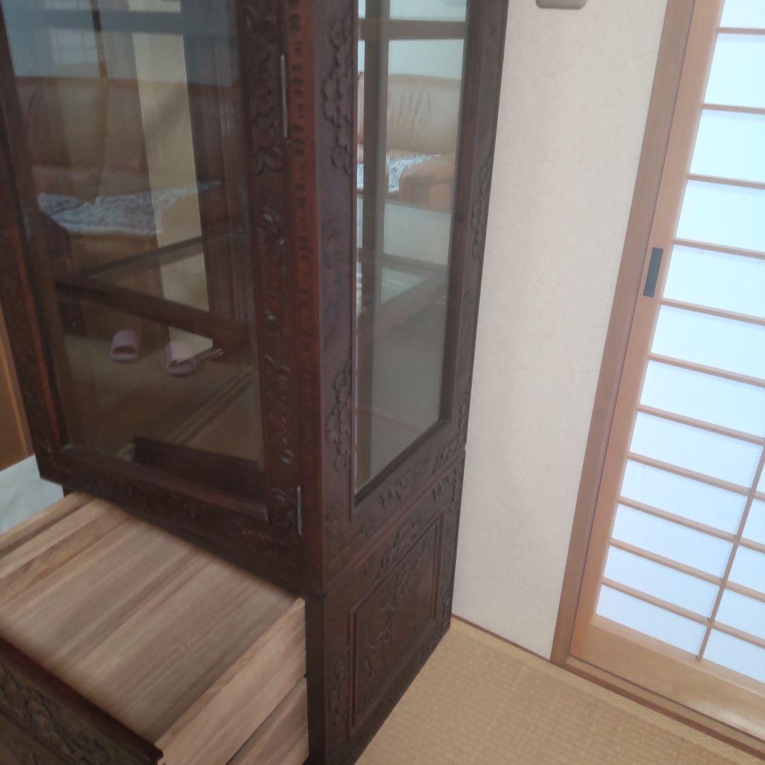 長野県伝統工芸品軽井沢彫り 引出し付きコレクションケース【美品】