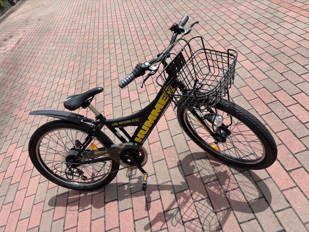 HAMMER ブラック キッズサイクル前カゴ付き(24㌅)お引き取り/配達も可能