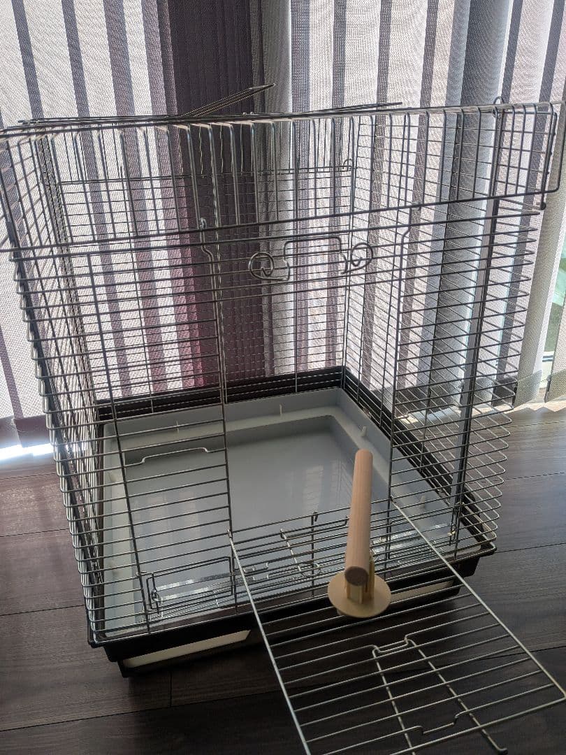 おやすみカバー付き　HOEI 中型鳥かご 引き出し式トレー付き　オカメインコ